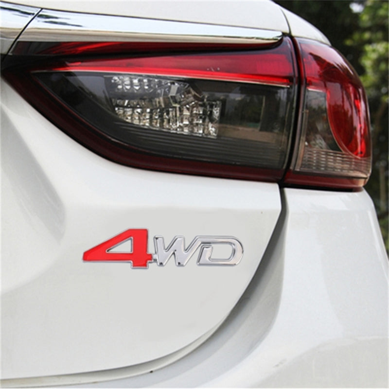 Aluminum Alloy Car Badge Sticker 4WD Letter Decal Universal Car Exterior Sticker