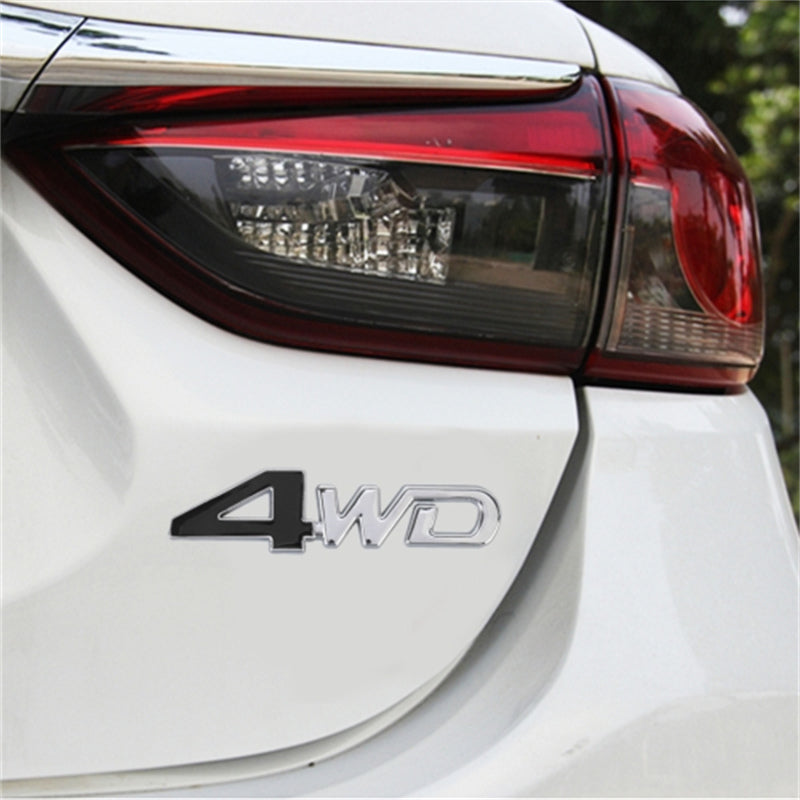 Aluminum Alloy Car Badge Sticker 4WD Letter Decal Universal Car Exterior Sticker