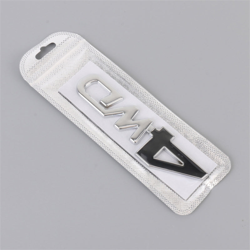 Aluminum Alloy Car Badge Sticker 4WD Letter Decal Universal Car Exterior Sticker