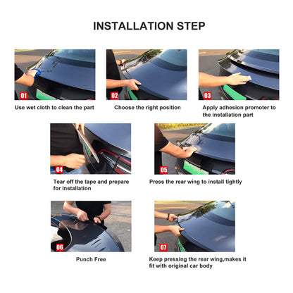 Car Rear Wing Free-Punching Car Spoiler Wing Decorative Strip Spoiler for 21-22 Model Y