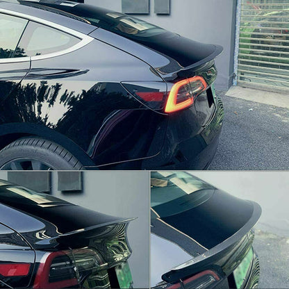 Car Spoiler Wing Decorative Strip Spoiler Non-Punching Car Rear Wing for Tesla Model 3 (17-22)