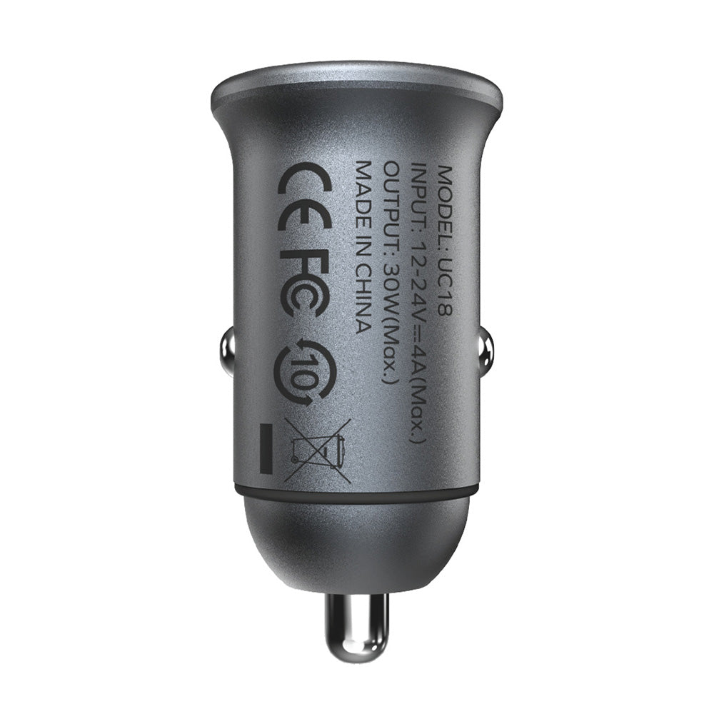 MOMAX PD 30W Type-C+USB Phone Fast Charging Adapter ABS+Aluminum Alloy Car Charger (CE Certified)