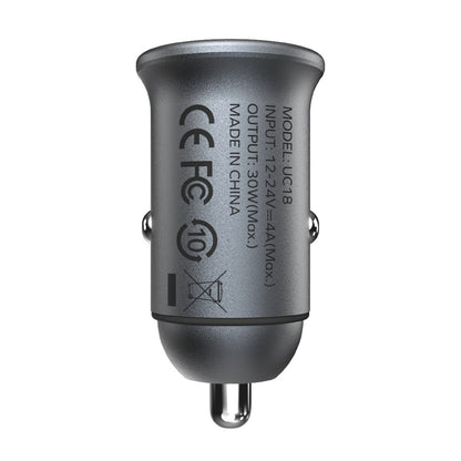 MOMAX PD 30W Type-C+USB Phone Fast Charging Adapter ABS+Aluminum Alloy Car Charger (CE Certified)