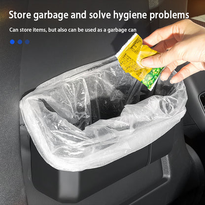 TSL261 Car Front Backrest Storage Box for Tesla Model Y / Model 3 17-22 TPE Under-seat Organizer Case