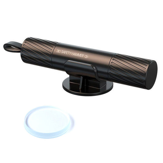 SEAMETAL AC02 Stripe Pattern Car Window Breaker 2-in-1 Metal Hammer + Seat Belt Cutter Car Safety Escape Hammer