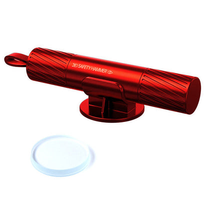 SEAMETAL AC02 Stripe Pattern Car Window Breaker 2-in-1 Metal Hammer + Seat Belt Cutter Car Safety Escape Hammer