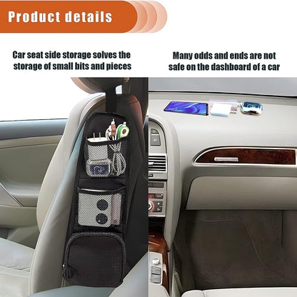 600D Oxford Cloth Mesh Hanging Bag Car Seat Side Organizer Multi-Pocket Automobile Seat Storage Pouch for Truck