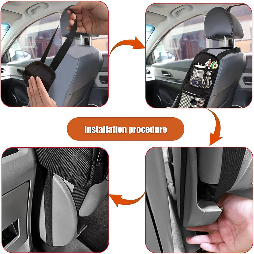 600D Oxford Cloth Mesh Hanging Bag Car Seat Side Organizer Multi-Pocket Automobile Seat Storage Pouch for Truck