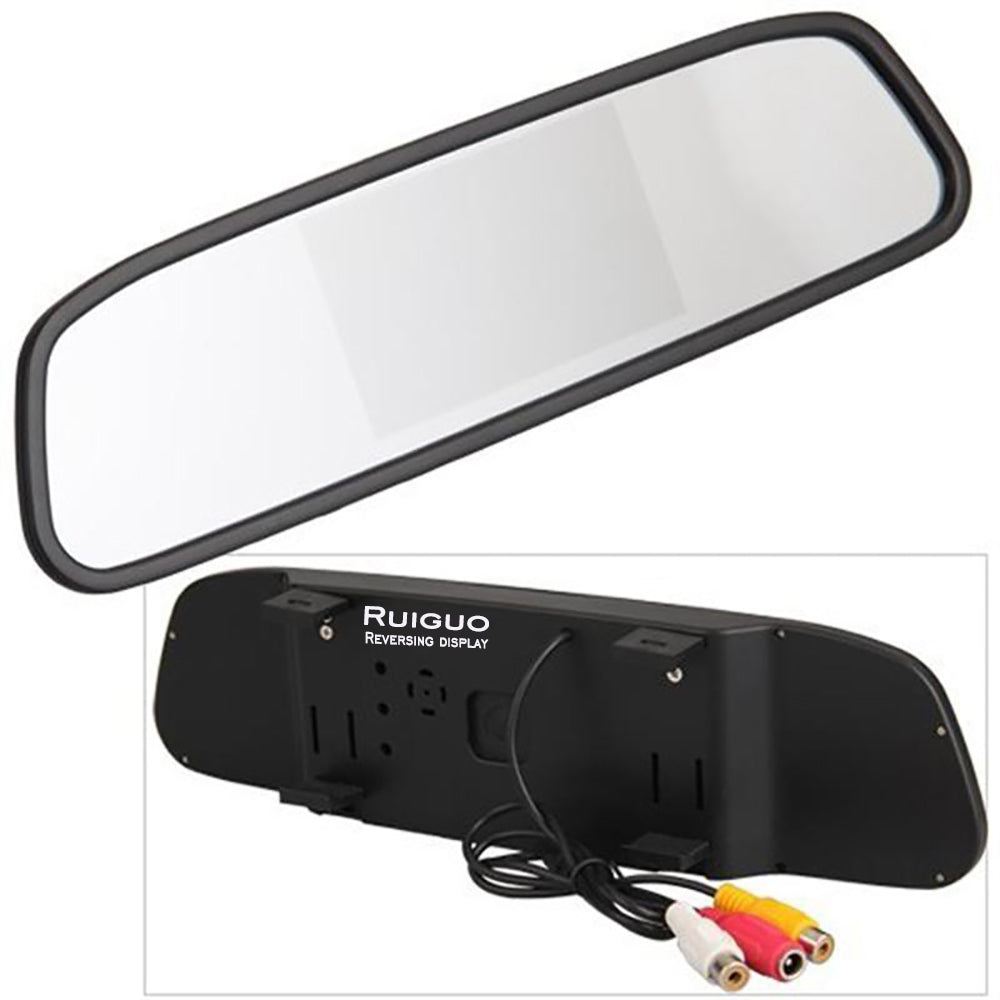 RG-205 Car Rear View Mirror Display 4.3'' Truck Rearview Mirror Screen with Waterproof 12-LED Camera