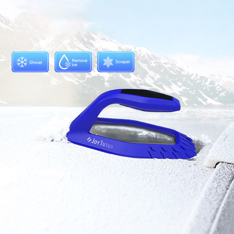 JOYTUTUS 4-in-1 Car Ice Scraper Windshield Ice Breaker Quick Clean Glass Brush Snow Remover