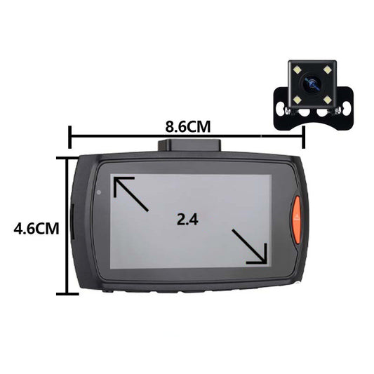G30 2.4-inch Car DVR Parking Monitoring Night Vision Dash Cam Front Rear Dual Camera Driving Recorder