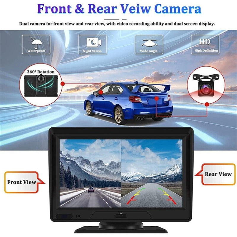 P702D 7'' Touch Screen Wireless Car Player Dual Camera Driving Recorder Multimedia Player with FM Transmitter