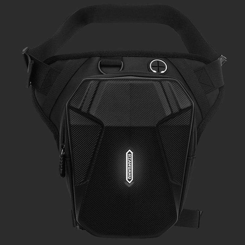 RZAHUAHU Hard Shell 600D Waterproof Fabric Motorcycle Riding Waist Bag Phone Tools Storage Crossbody Bag