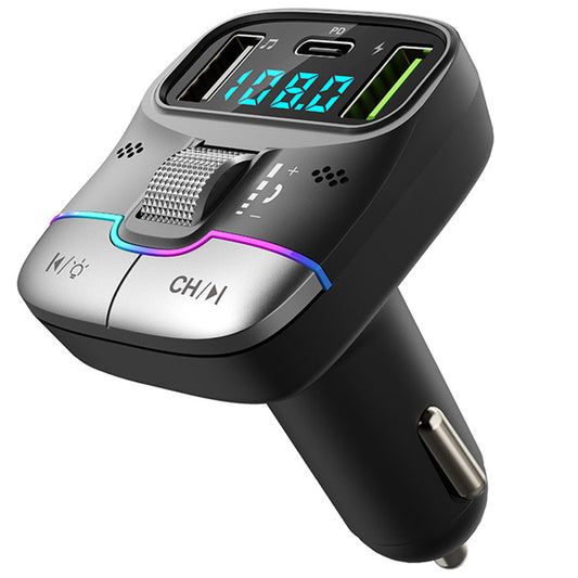 GZ01 Bluetooth 5.3 Hands-free Call U-disk MP3 Music Player Type-C + Dual USB Car Charger