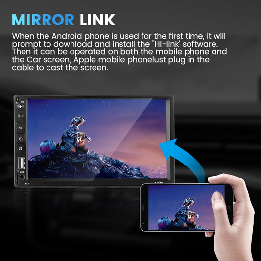 7701B-1 7-inch MP5 Carplayer with Steering Wheel Controller Center Console Video Recorder