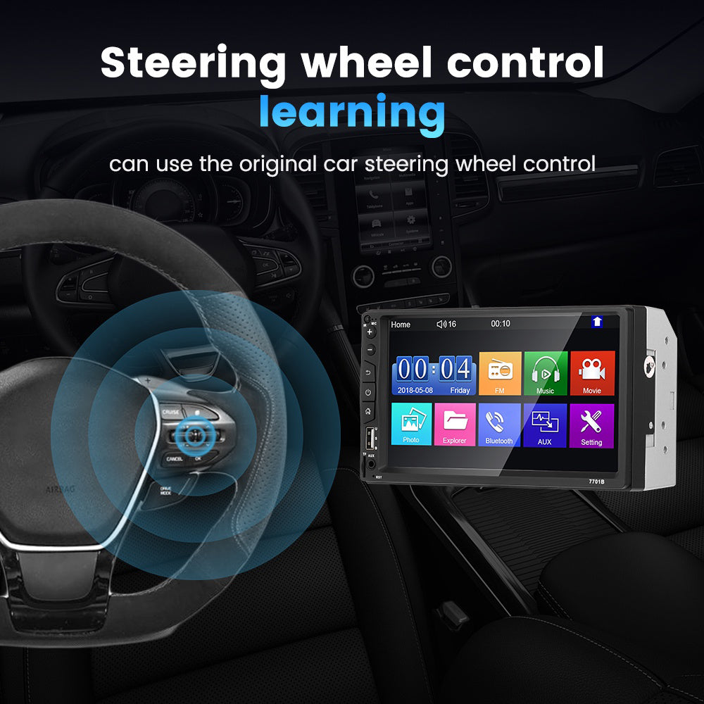 7701B-1 7-inch MP5 Carplayer with Steering Wheel Controller Center Console Video Recorder