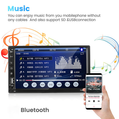 7701B-1 7-inch MP5 Carplayer with Steering Wheel Controller Center Console Video Recorder
