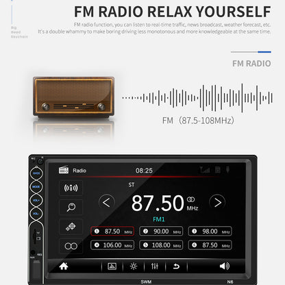 SWM N6 Car Stereo MP5 Player 7 inch Touch Screen Bluetooth Radio Receiver
