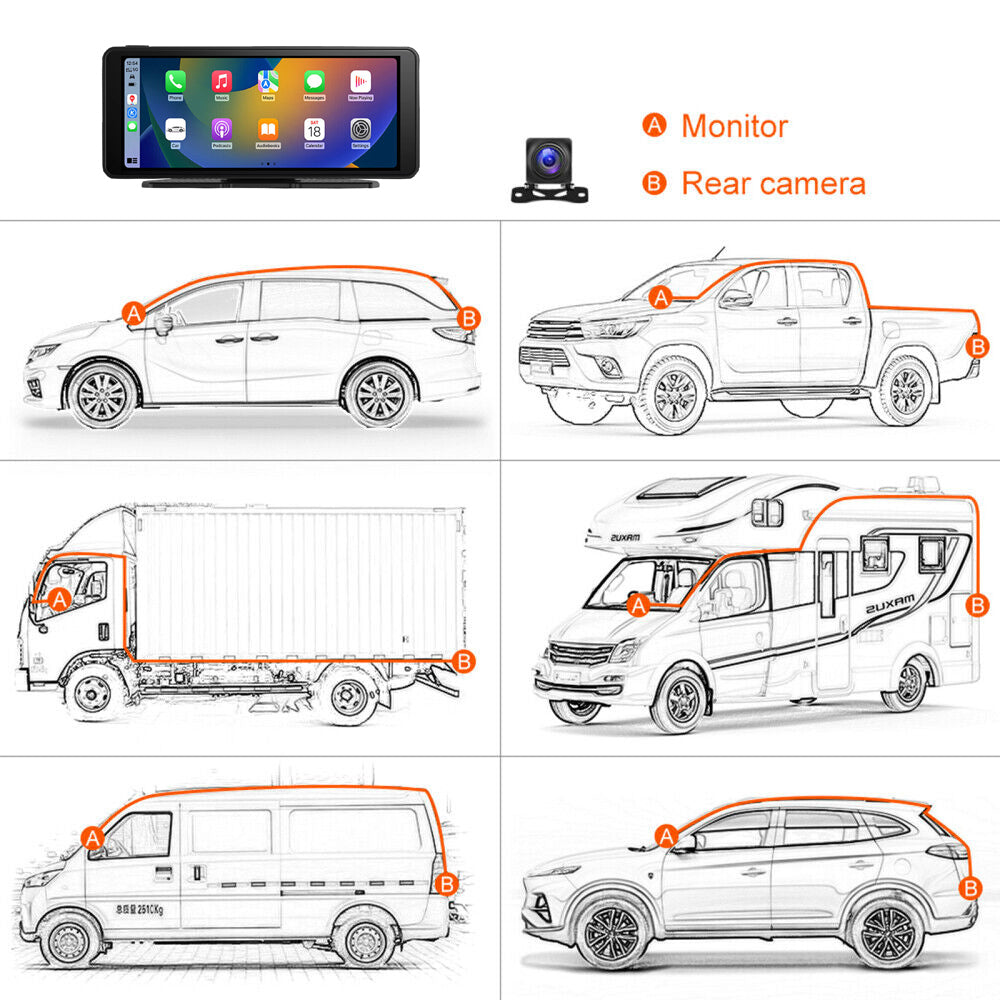 W510-1 6.86-inch HD Display Portable Car Player Reversing Video Car Audio Player Support Bluetooth, FM Function