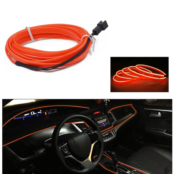 5m USB Car Interior EL Strip Light for Car Decoration Ambient Light Glowing Rope Lights with Driver