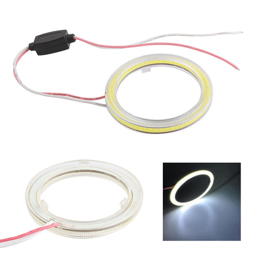 2Pcs / Set 100mm Car Angel Eye Ring Fog Lights COB LED Headlights with PC Cover