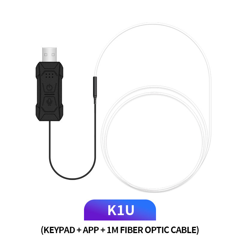 K1U 1m K-Series Push Button + APP Control LED Light Strip Fiber Optic Neon Atmosphere Lamp Car Interior Decor