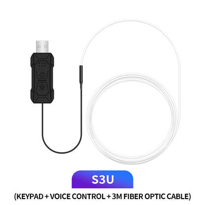 S3U 3m S-Series Fiber Optic Flexible Neon Light Strip Sound-activated Car Interior USB Atmosphere Lamp