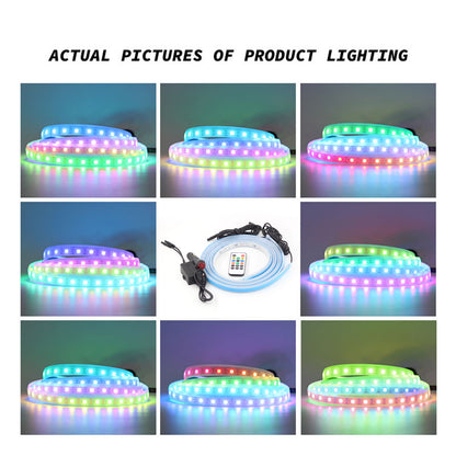 E15 1.5m Cigarette Lighter Cable Door Outside LED Strip Lights Car Colorful Ambient Lights Voice / RC Control Breathing Running Light