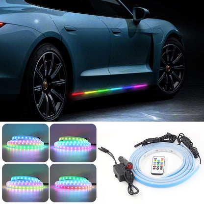 E18 Car Outside Modified LED Strip Lights 1.8m Cigarette Lighter Wire Colorful Ambient Lights Voice / RC Control Breathing Light