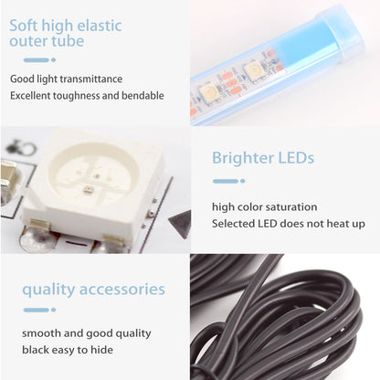 C15 1.5m Cigarette Lighter Car Outside LED Strip Lights Car Colorful Voice Control Ambient Breathing Light (No Remote)