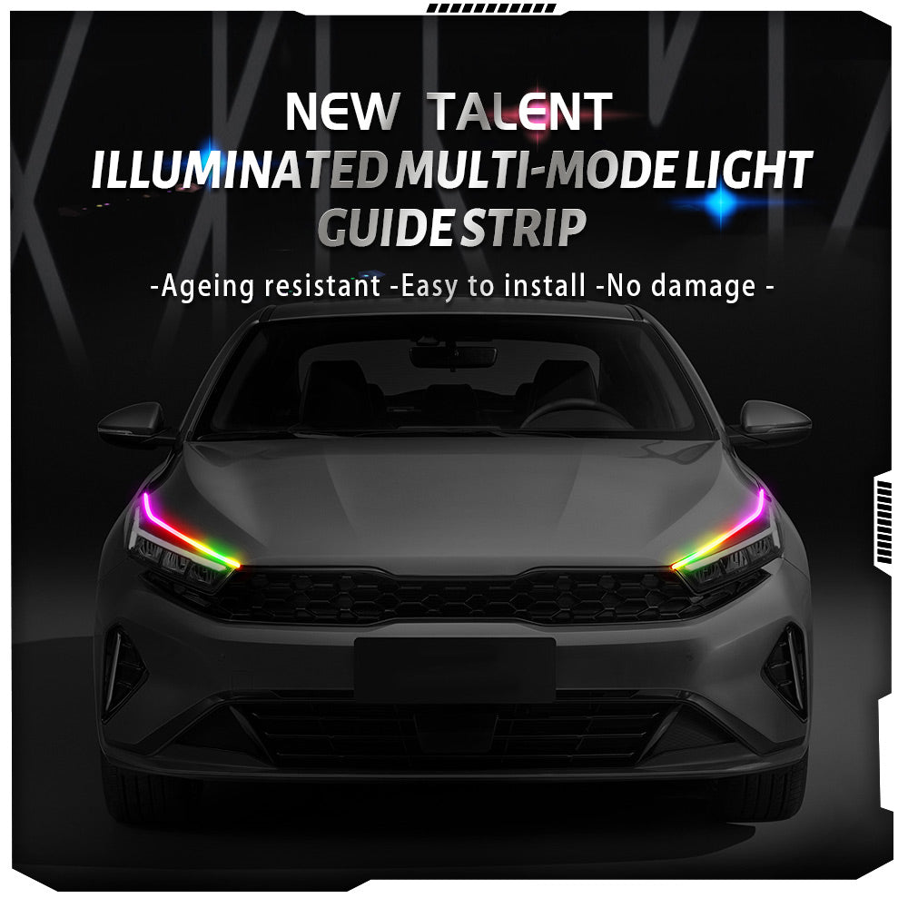 DR60 1-to-2 12V Car Headlight Decorated Lights Bar APP Control LED Strip Lights Starter Scan Daytime Car Colorful Turn Signal Lamp
