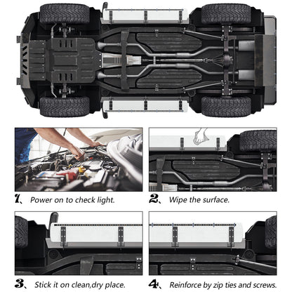 DP912 4Pcs Car Underglow Neon Accent Strip Lights RGB Music Underbody Waterproof Exterior Under Glow Light
