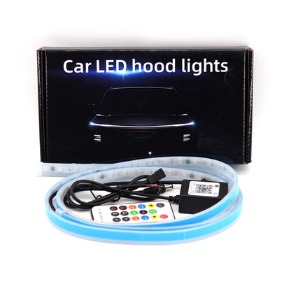 JG02 180cm Car LED Hood Light Strip Phantom Exterior Waterproof Dynamic Daytime Running Light Strip for Cars Suvs Trucks
