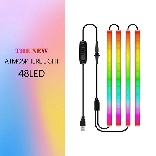 N1U-48 Car Underglow Lights Exterior Kit 4PCS Underbody 48 LED Strip Lights APP Bluetooth Remote Control