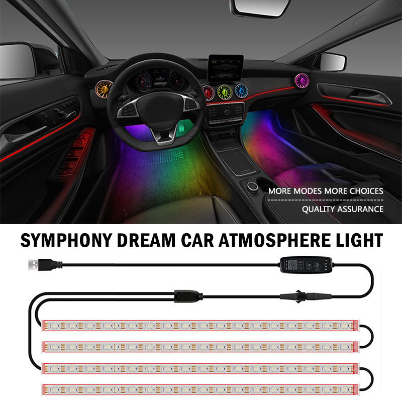 N1U-72 Car Underglow Lights Strip Waterproof Exterior Car Lights with APP Control, 12V 72LEDs Underbody Lights
