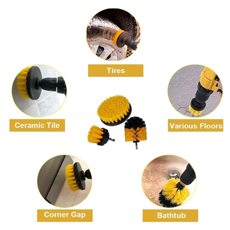 27Pcs / Set Car Cleaning Cloth Washing Mitten Electric Drill Brush Vehicle Detailing Brushes Scrub Pads Kit