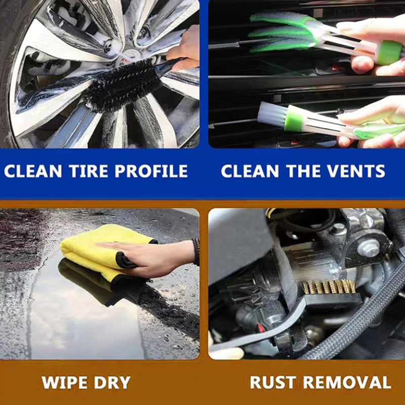 14Pcs / Set Car Cleaning Cloth Washing Mitten Duster Wheel Hub Brush Vehicle Detailing Brushes Kit