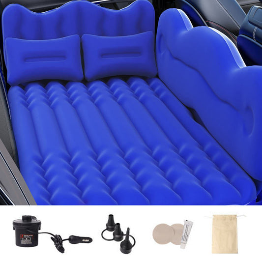 ZD-432 Car PVC Flocking Mattress Automatic Air Inflation Bed SUV Truck Straight Stripe Sleeping Mat with Detachable Side Baffle