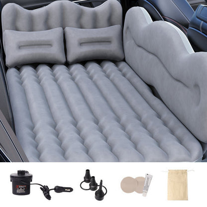 ZD-432 Car PVC Flocking Mattress Automatic Air Inflation Bed SUV Truck Straight Stripe Sleeping Mat with Detachable Side Baffle