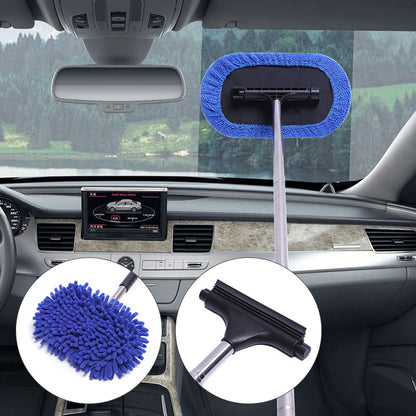 1297 3-in-1 Car Windshield Cleaning Wash Tool Interior Auto Glass Wiper with Extendable Handle Window Cleaner Brush
