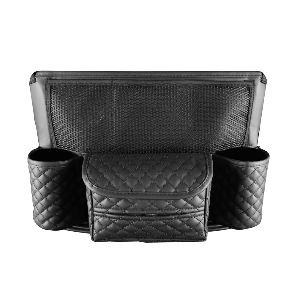 1130 Leather Car Seat Middle Bag Vehicle Central Control Multi Pockets Phone Sundries Storage Bag