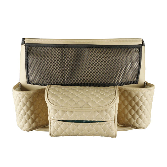 1130 Leather Car Seat Middle Bag Vehicle Central Control Multi Pockets Phone Sundries Storage Bag