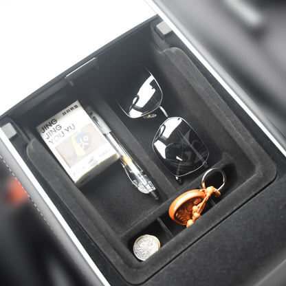 For Tesla Model 3 / Model Y 1 Set Center Console Organizer Tray Armrest Hidden Storage Box Container