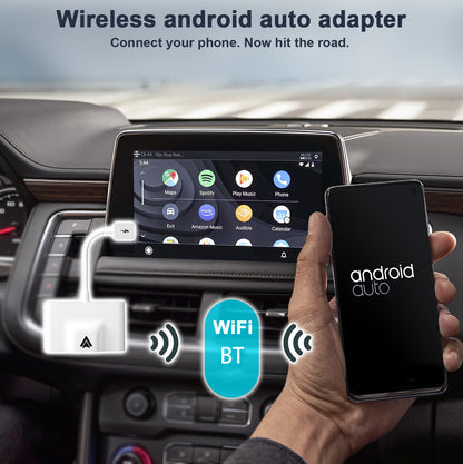 THT-020-3+ Wireless Android Auto Adapter Wired to Wireless CarPlay Converter Support USB and Type-C Port