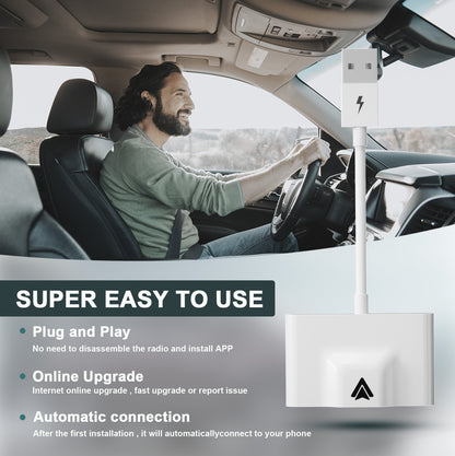 THT-020-3+ Wireless Android Auto Adapter Wired to Wireless CarPlay Converter Support USB and Type-C Port