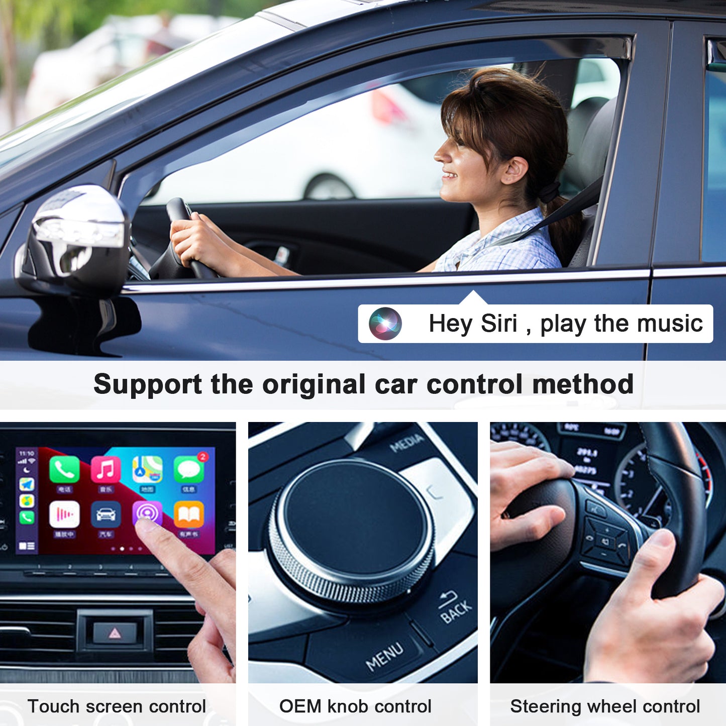 THT-020-2 iP Wireless CarPlay Converter Dongle for Wired CarPlay Car Adapter Support Online Update, Plug & Play