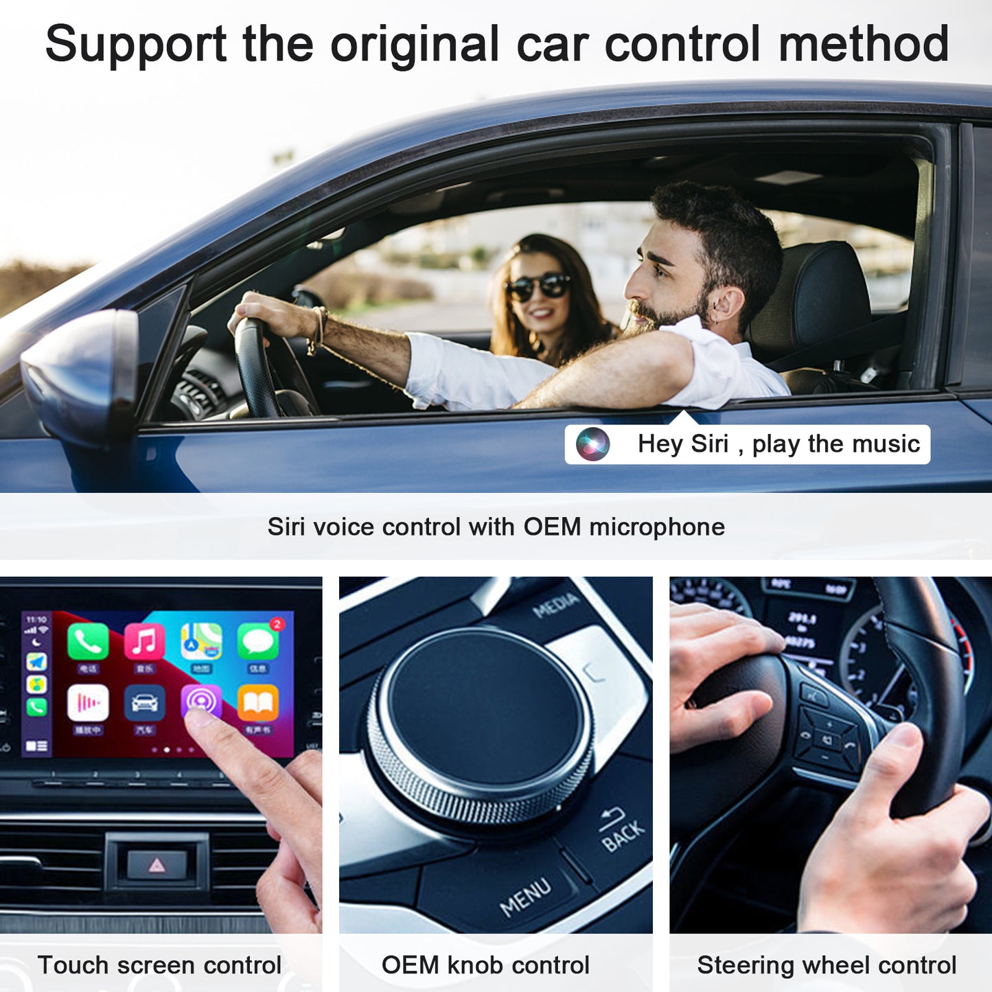 THT-020-2 iP Wireless CarPlay Converter Dongle for Wired CarPlay Car Adapter Support Online Update, Plug & Play