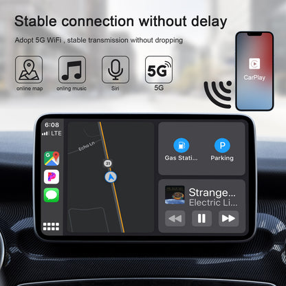 THT-020-2 iP Wireless CarPlay Converter Dongle for Wired CarPlay Car Adapter Support Online Update, Plug & Play
