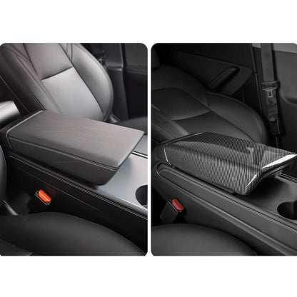 M30246 ABS Car Armrest Box Cover for Tesla Model 3 17-22 / Model Y 21-22 Central Control Armrest Interior Decor