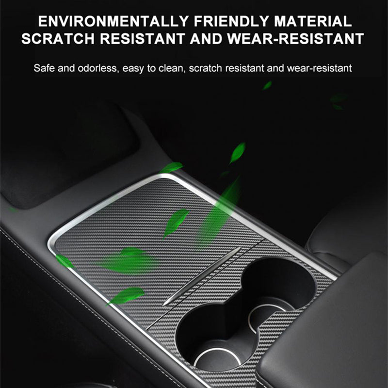 M30246 For Tesla Model 3 17-22 / Model Y 21-22 Car Center Console Cover Protector PU Central Control Panel Sticker